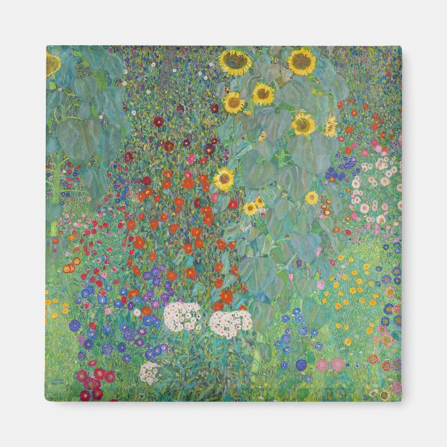 Aimant Gustav Klimt - Jardin de campagne avec tournesols (Devant)
