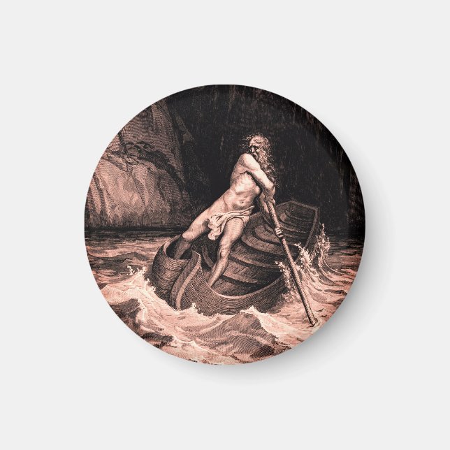 Aimant Gustave Doré - Caron Rowing/Dante's Inferno (Devant)