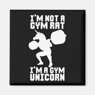 Aimant Gym Rat vs Gym Unicorn - Drôle Inspiration d'entra