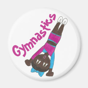 Aimant Gymnaste Gymnastique rose Bleu Tumbling Gym Coach
