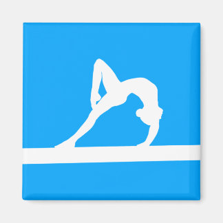 Aimant Gymnaste Silhouette Bleu