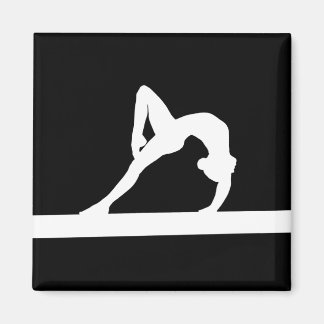 Aimant Gymnaste Silhouette noir