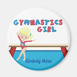 Aimant Gymnastique Girl Cute Blonde Gymnaste Personnalisé