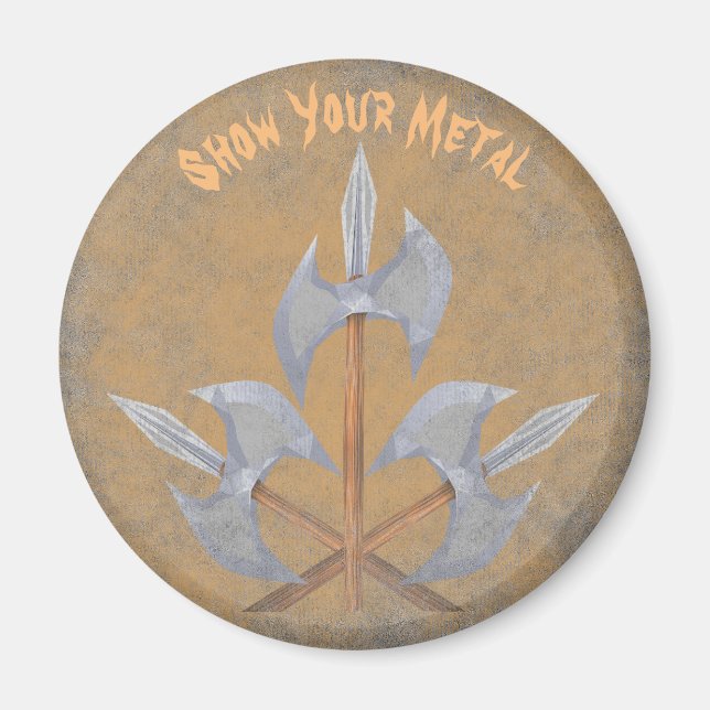 Aimant Haches croisées de bataille de l'aimant trois (Devant)