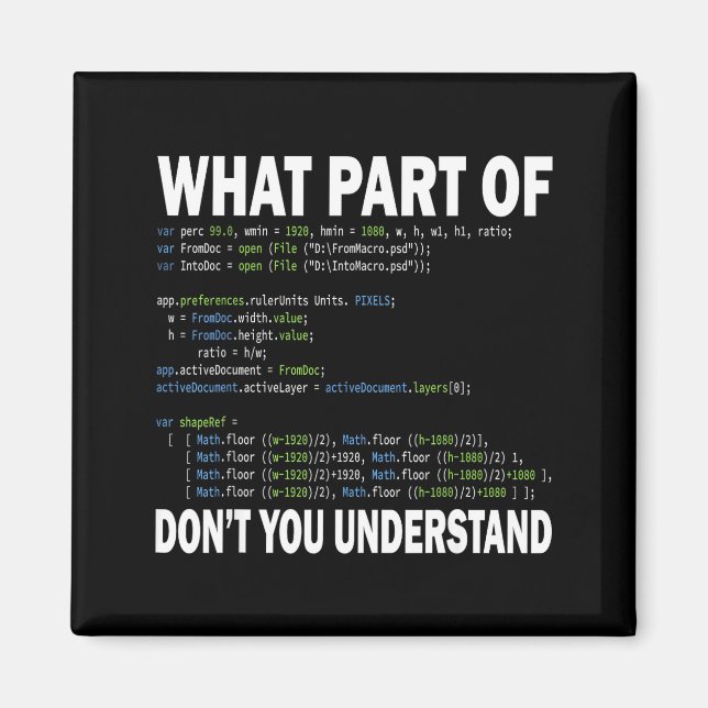 Aimant Hacker Computer Programmer Apparel Coding What Par (Devant)