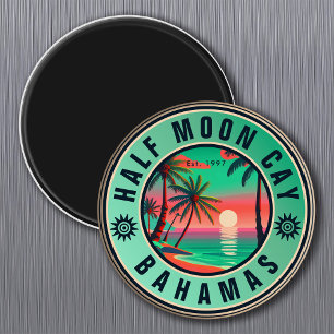 Aimant Half Moon Cay Bahamas Retro Souvenir 19560s