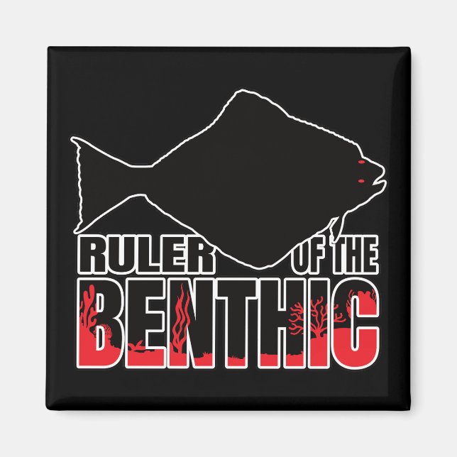 Aimant Halimais Halibut Poisson plat - Geek marin (Devant)