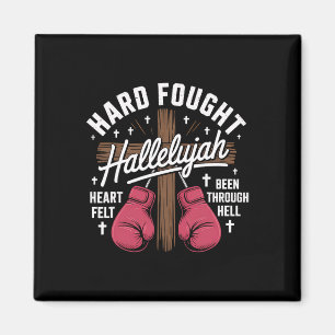 Aimant Hallelujah Christian Boxing Gloves Cross Heart