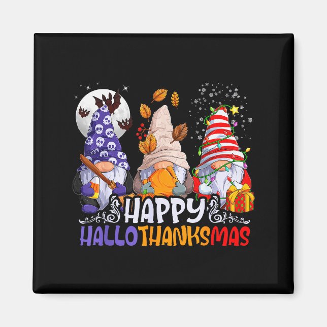 Aimant Hallothanksmas Gnomes Halloween Thanksgiving Chris (Devant)