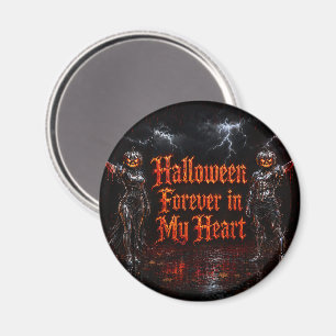Aimant Halloween à jamais dans mon cœur Gothique Citrouil