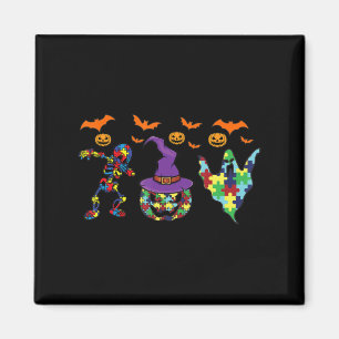 Aimant Halloween costume Autism Awareness Pumkin Witch P