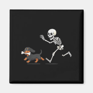 Aimant Halloween Dachshund Drôle Drôle Skeleton chasse Ch