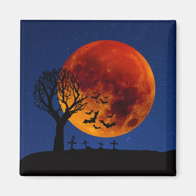 Aimant Halloween de la lune de récolte (Devant)