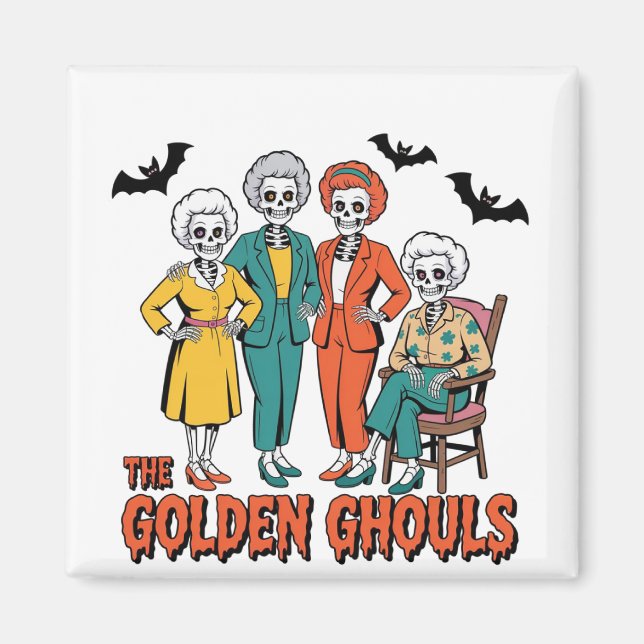 Aimant Halloween des filles des Gouls d'or (Devant)