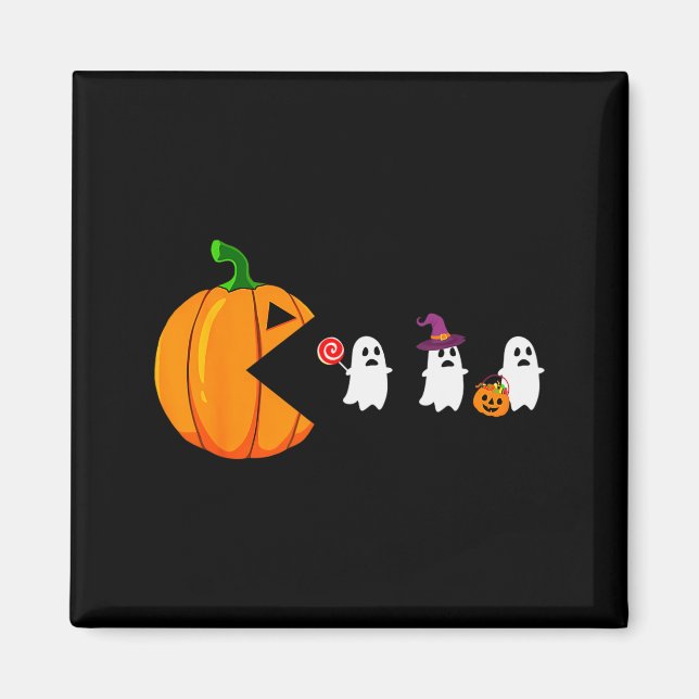 Aimant Halloween Gamer Pumpkin Eating Ghost Costume Men B (Devant)