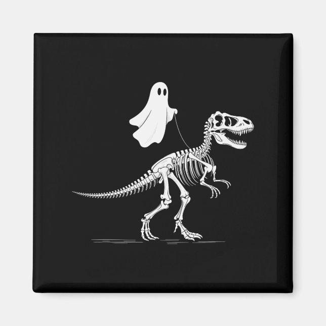 Aimant Halloween Ghost Walking Dinosaur Skeleton T Rex Fu (Devant)