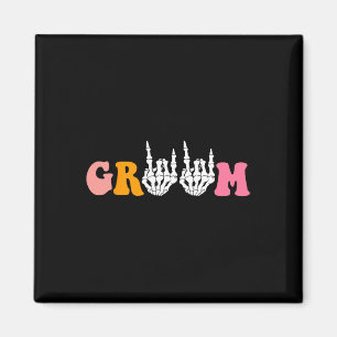 Aimant Halloween Groom Bride Squelette Mariage main Bache