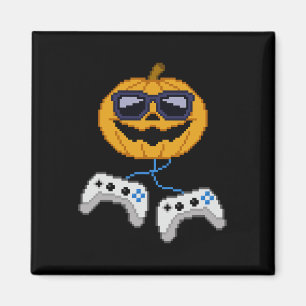 Aimant Halloween Jack-o'-lantern Pixeleleled Jeu Gamer Bo