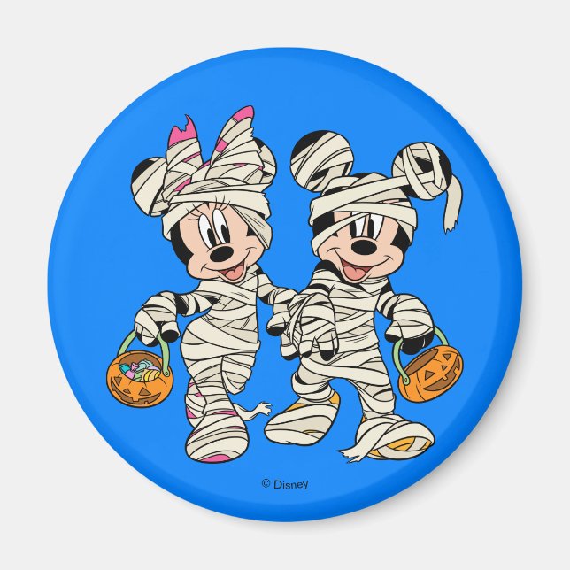 Aimant Halloween Mummy Mickey & Minnie (Devant)