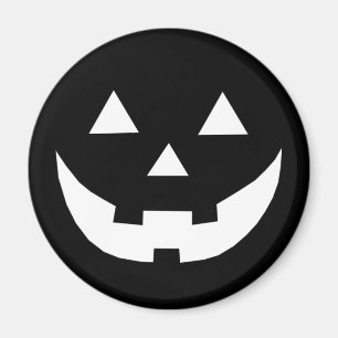Aimant Halloween noir blanc Jack-o'-lantern éffrayant