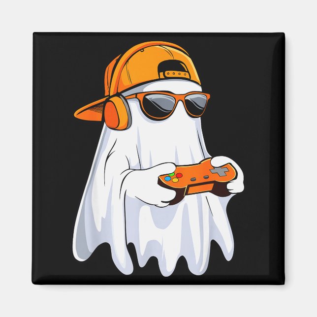 Aimant Halloween Shirt Ghost Gamer Video Gaming Boys Men  (Devant)