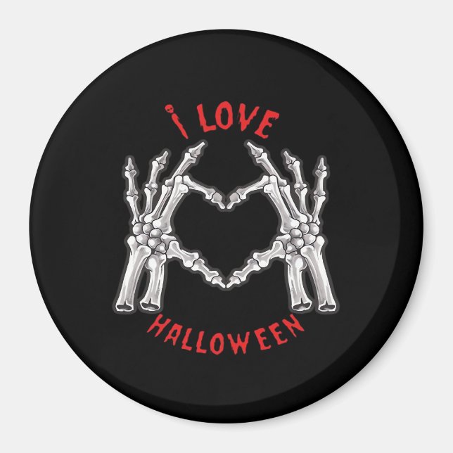 Aimant Halloween Skeletal Mains Coeur drôle Dire (Devant)