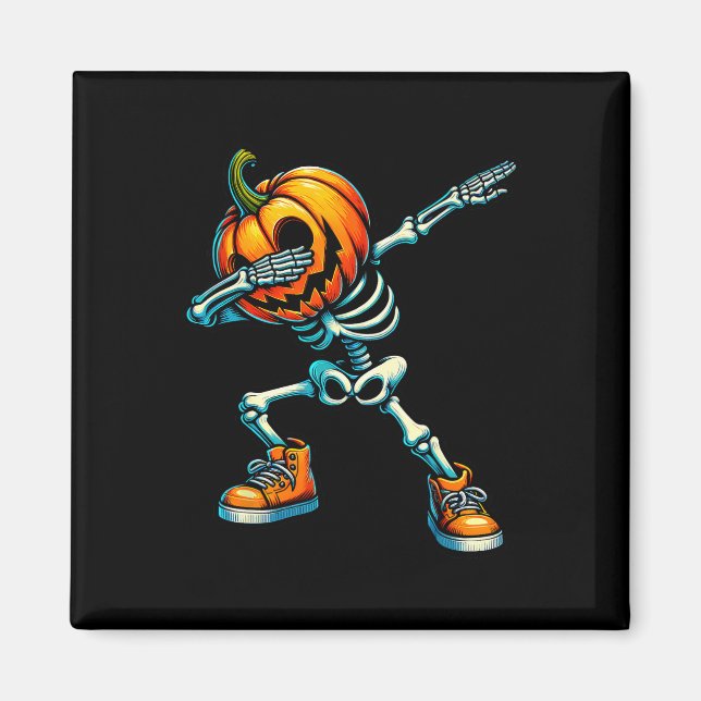 Aimant Halloween Skeleton Boys Trick Treat Funny Citrouil (Devant)