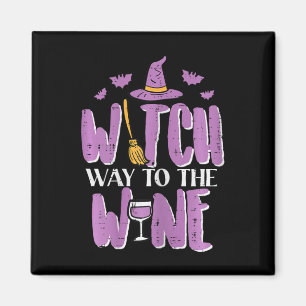 Aimant Halloween Sorcière Chemin À Drôle Pun Costume Fête