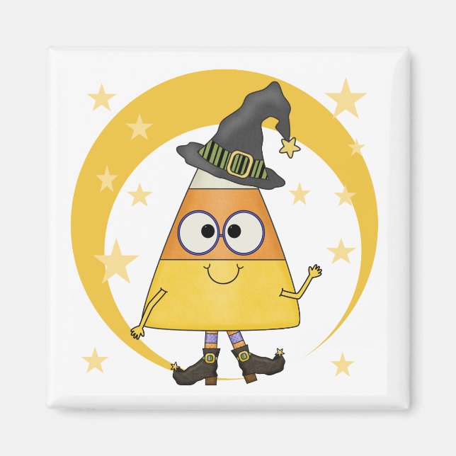 Aimant Halloween sorcière de maïs de bonbons (Devant)