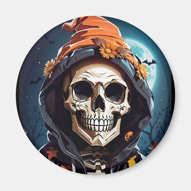 Aimant Halloween squelette déplaisant (Devant)