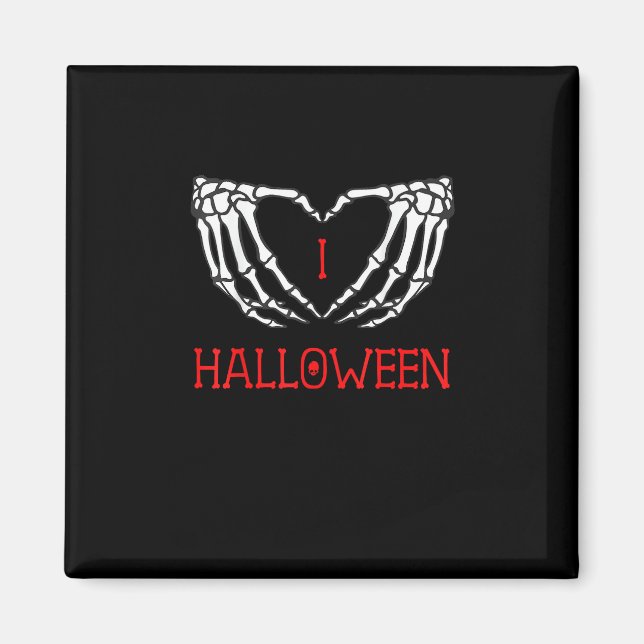 Aimant Halloween Squelette Mains Formant Coeur Gothique (Devant)