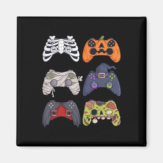 Aimant Halloween Squelette Zombie Contrôleurs de jeu mama (Devant)