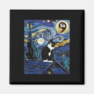 Aimant Halloween Starry Nuit Tuxedo Cat Comma La Kamala