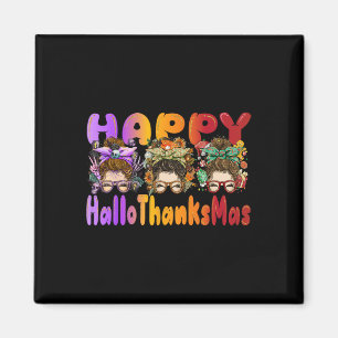 Aimant Halloween Thanksgiving Noël Joyeux Hallothanksmas