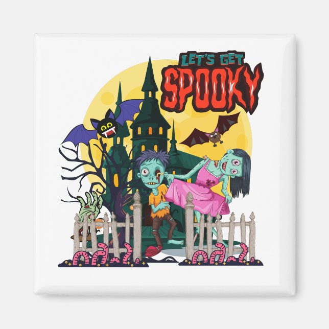 Aimant Halloween Trick ou Treat Soyons Éffrayants (Devant)