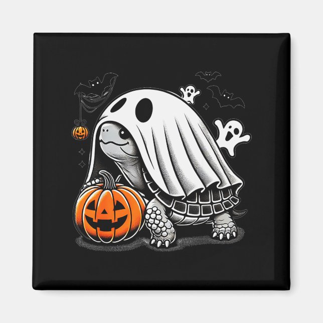 Aimant Halloween Turtle Ghost Pumpkin Costume Terran Tort (Devant)