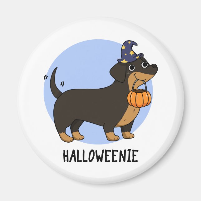 Aimant Halloweenie Funny Saucisson Chien Pun (Devant)