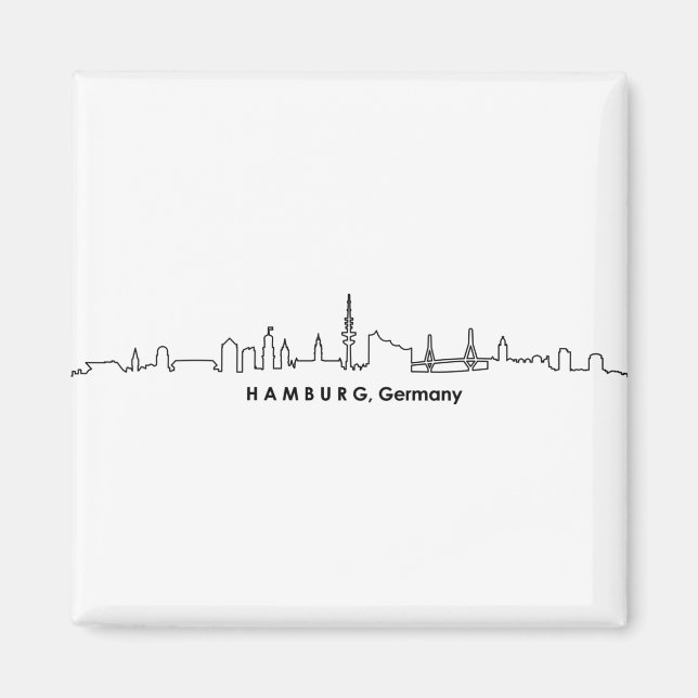 Aimant HAMBURG Elbe Germany City Skyline Silhouette (Devant)