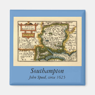 Aimant Hampshire, Southampton County England Carte histor
