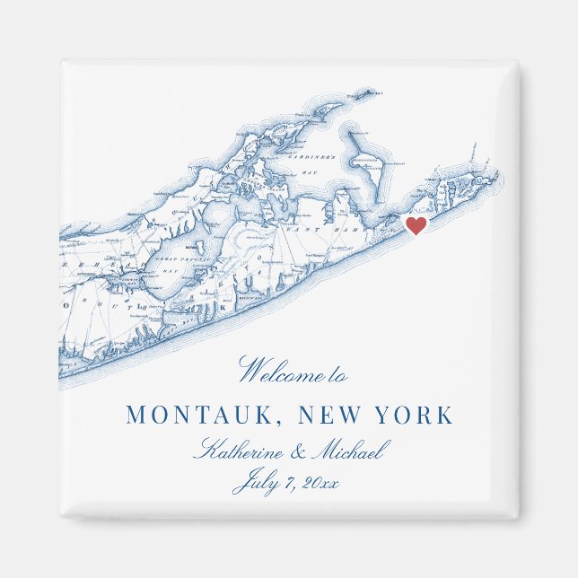 Aimant Hamptons Montauk Destination Mariage Faveur (Devant)