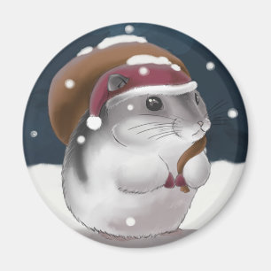 Aimant Hamster Père Noël