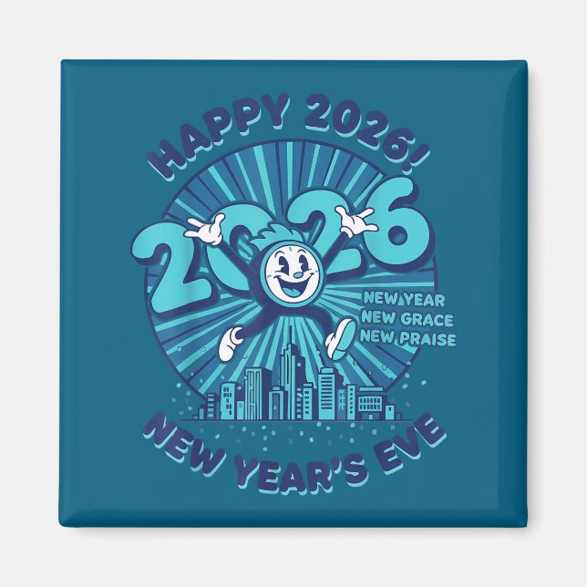 Aimant Happy 2026 New Year's Eve Celebration Design  (Devant)