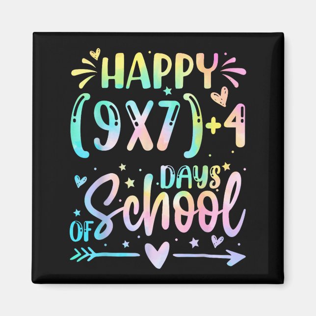 Aimant Happy 67 Days Of School Math Teacher Students Six  (Devant)