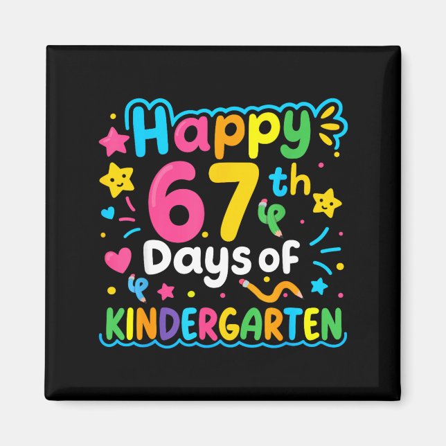 Aimant Happy 67th Day Of Kindergarten School Meme 67 Kids (Devant)