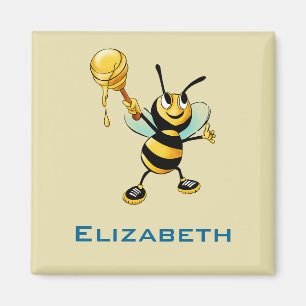 Aimant Happy Bumble Bee with a Scoop of Honey Personnalis