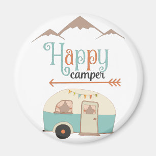 Aimant Happy Camper Cute Retro RV