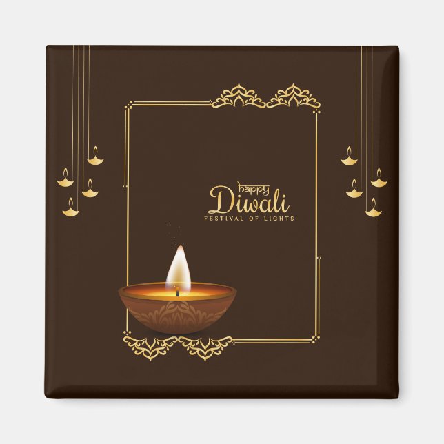 Aimant Happy Diwali - Festival des lumières (Devant)