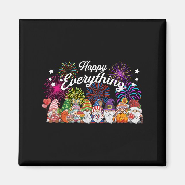 Aimant Happy Everything Gnomes For All Year Every Holiday (Devant)