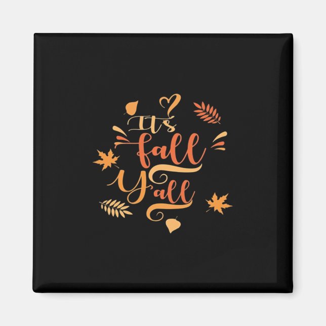 Aimant Happy Fall Y’all It’s Fall Y’all Retro Classic (Devant)