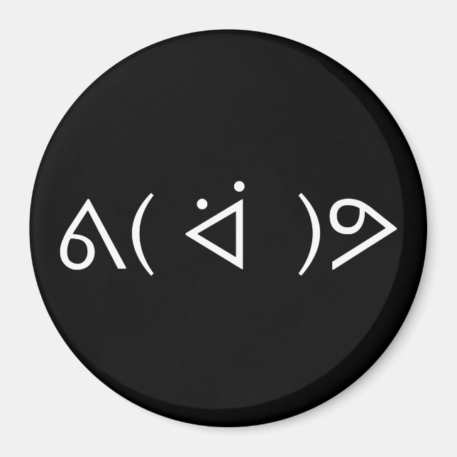 Aimant Happy Gary ᕕ( ᐛ )Meme Emoticon Text Art (Devant)